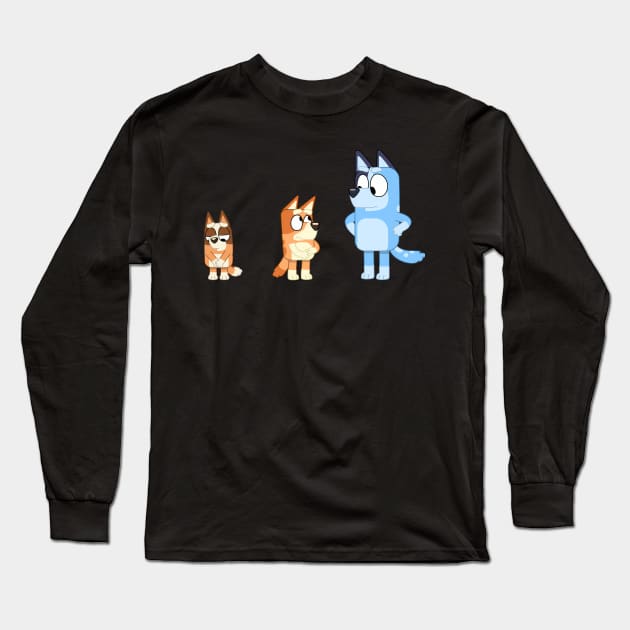 Bingo, Bluey and Chilli Color Swap Long Sleeve T-Shirt by Inspire Gift